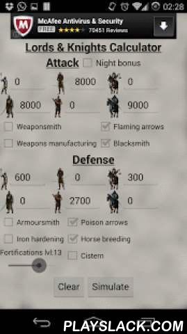 lords and knights battle calculator fortress